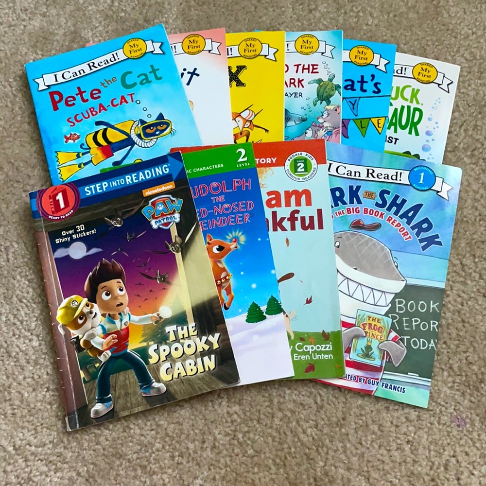 Various children’s books for beginners.